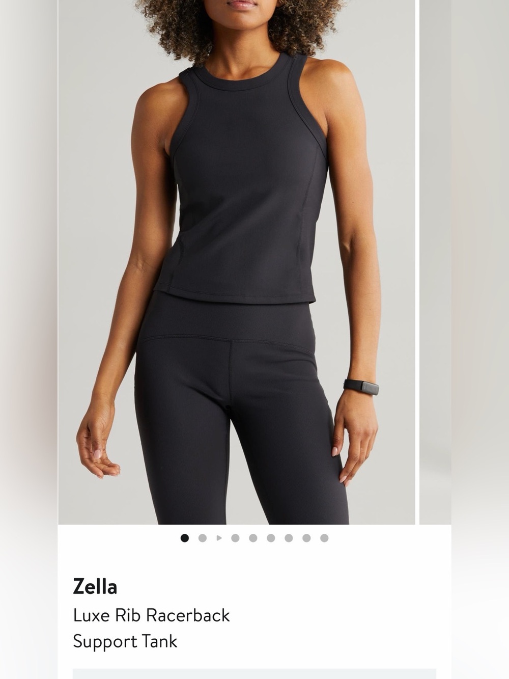 Zella Lux Rib Racerback Support Shelf Bra Performance Tank S - Picture 5 of 8